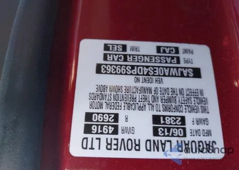 2013 Jaguar Xf I4 T from USA, damaged, VIN SAJWA0ES4DPS99363